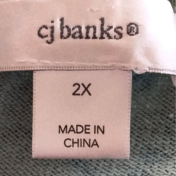 CJ Banks Size 2X Knit Cardigan Top Womens Floral Button Front Long Sleeve - Picture 7 of 9